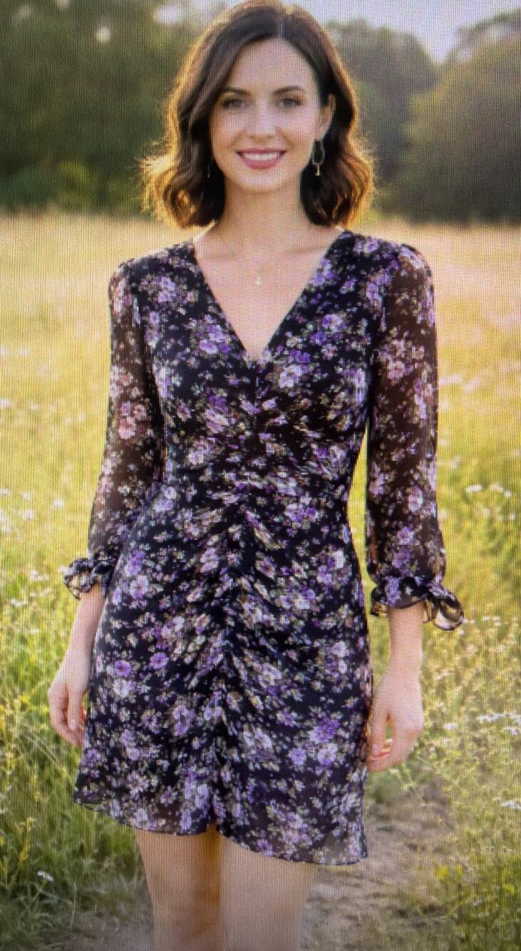 ASTR the Label Kimbra Floral wedding guest Mini Dress Small Boho Romantic